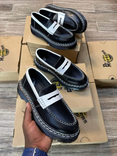 Black & White Chunky Loafers – Bold Fashion Look