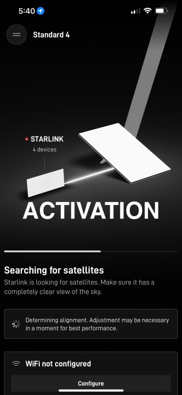 Starlink activation