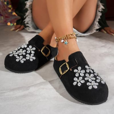 Women’s Crystal Flower Comfort Clogs