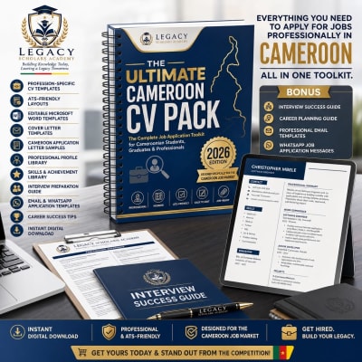 The Ultimate Cameroon CV Pack — Complete Job Application Toolkit (20 Professions)