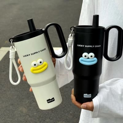 Large Straw Tumbler Cup