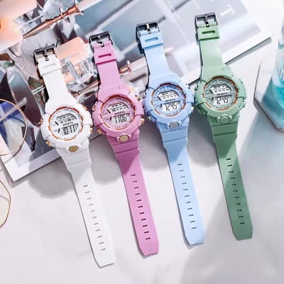 Pink Digital Sports Wrist Watch