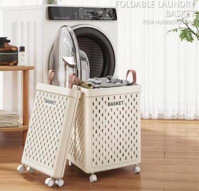 Large Rolling Laundry Basket
