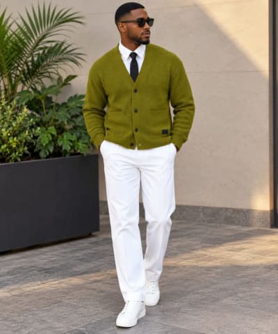 🫒 Olive Green Cardigan Look