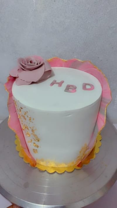Pink Rose Birthday Cake