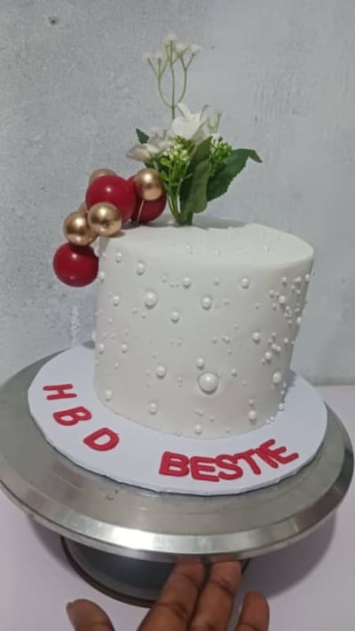 White Floral Birthday Cake