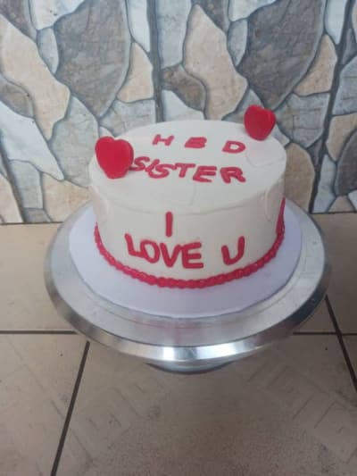 Birthday Cake for Sister with Hearts