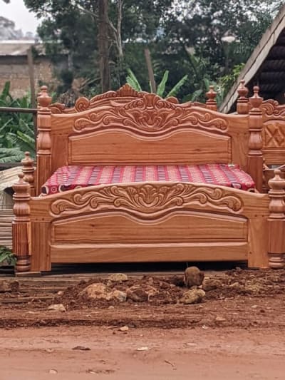 Classic Carved Wooden Bed Frame