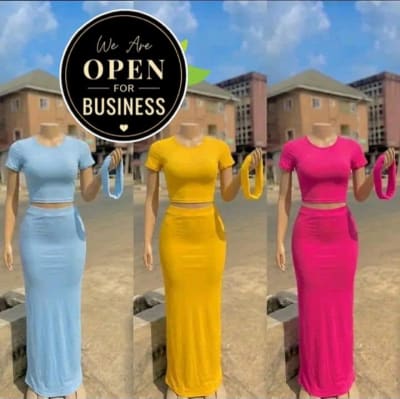 Ladies’ Crop Top and Maxi Skirt Set
