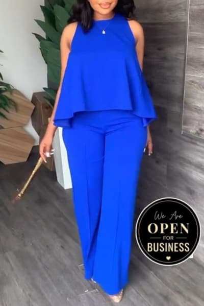 Sleeveless Top and Wide-Leg Trouser Set