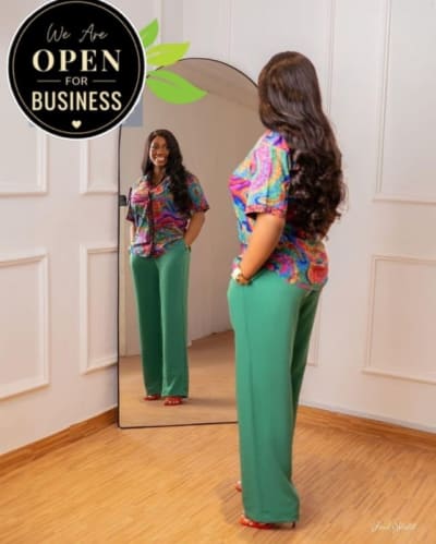 Multicolour Printed Shirt and Green Trouser Outfit