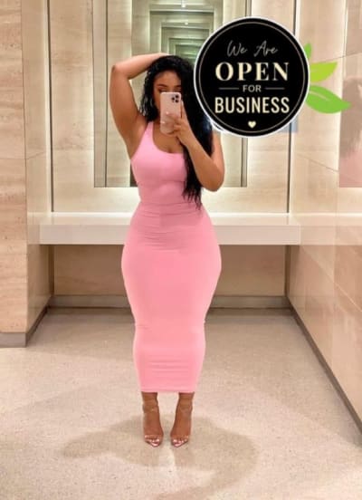 Pink Sleeveless Bodycon Midi Dress