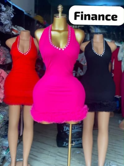 Embellished Halter Mini Dress with Fringed Hem