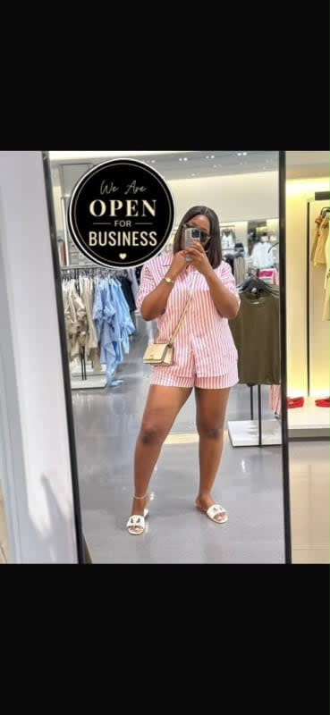 Pink and White Striped Shirt and Shorts Set