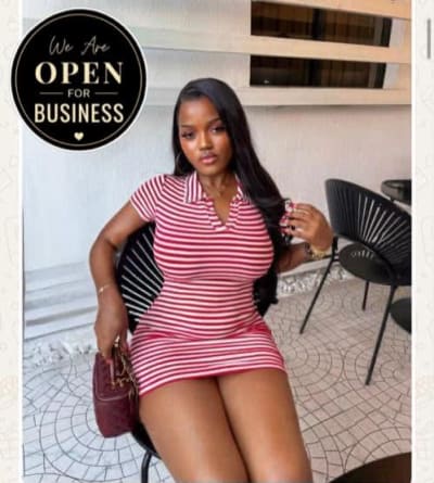 Burgundy and White Striped Polo Mini Dress
