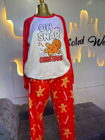 Red Gingerbread Christmas Pajama Set