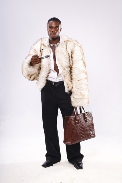 Brown Crocodile-Texture Fashion Tote Bag