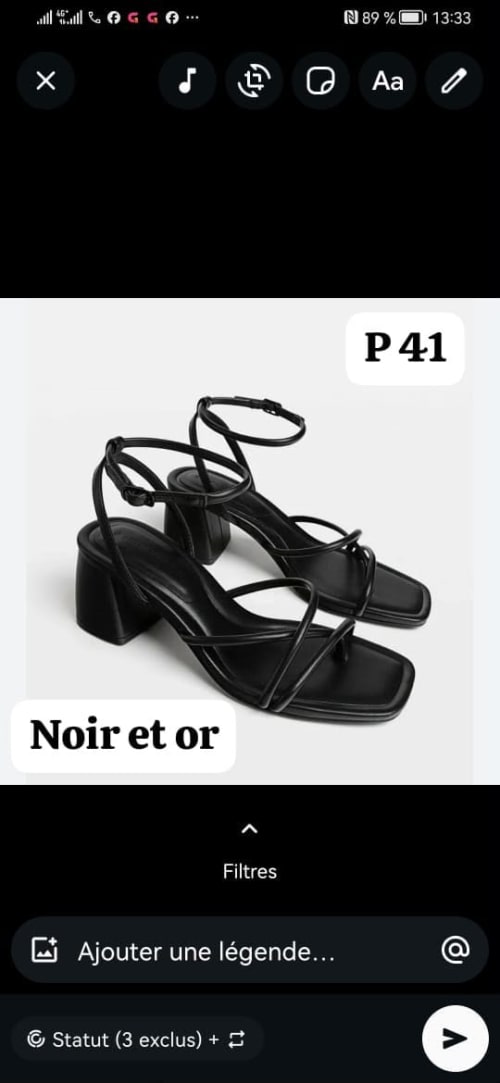 Sandales à Talons Carrés Noires pour Femme