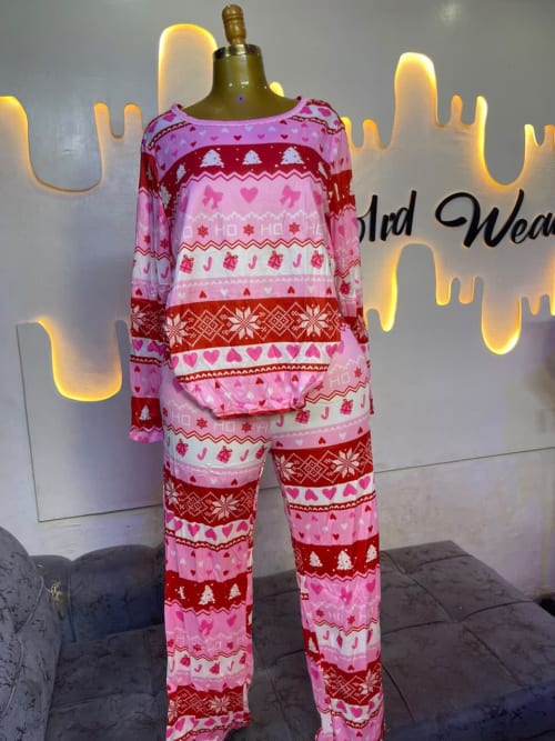 Women’s Pink Christmas Pajama Set