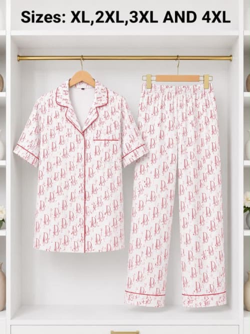 Unisex Printed Two-Piece Pajama Set