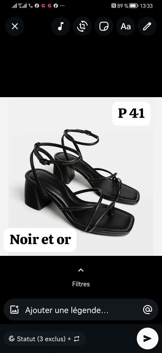 Sandales à Talons Carrés Noires pour Femme image 1