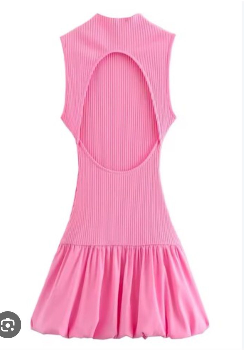 Robe Rose Sans Manches à Jupe Bouffante image 1