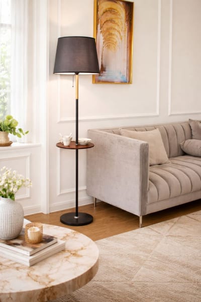 Floor Lamp with Side Table