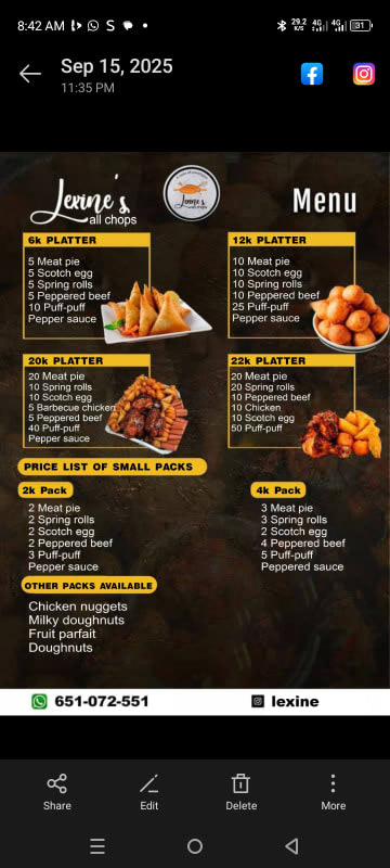 Meatpie, scotch egg, doughnuts,barbecue,peppered meat