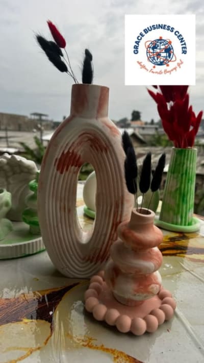Luxury Marble-Inspired Vase Set