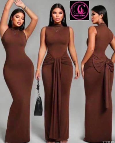 Maxi Dress with Draped Front Knot
