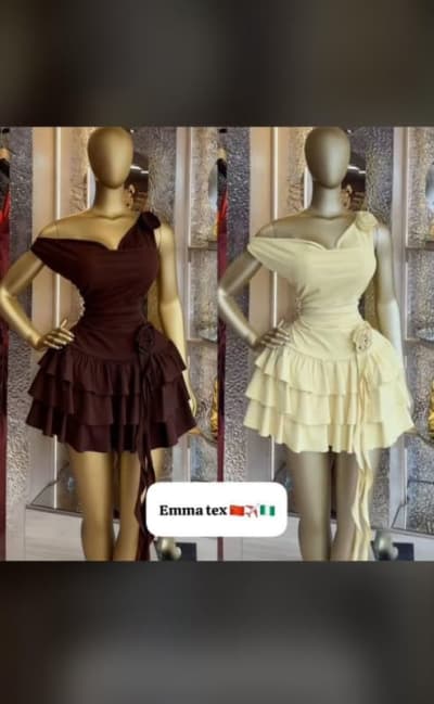 Asymmetric Rosette Ruffle Mini Dress