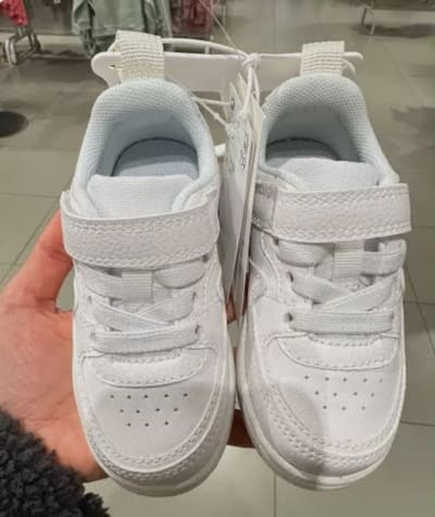 Baskets Blanches pour Enfants avec Fermeture à Scratch