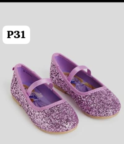 Ballerines Violettes Pailletées avec Bride pour Fille