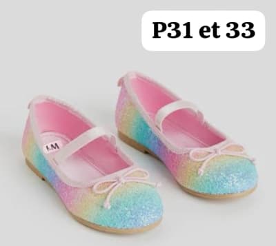 Ballerines Multicolores Pailletées avec Nœud pour Fille