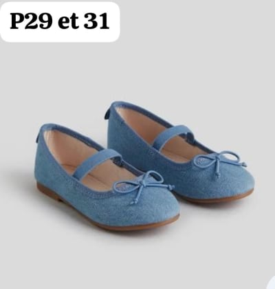 Ballerines Bleues avec Nœud pour Fille
