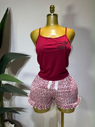 Women’s Teal Camisole & Ruffle Shorts Pajama Set