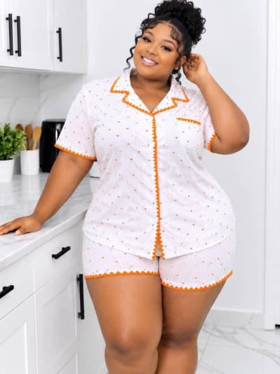 Women’s Heart Print Short-Sleeve Pajama Set