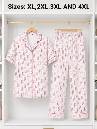 Unisex Printed Two-Piece Pajama Set