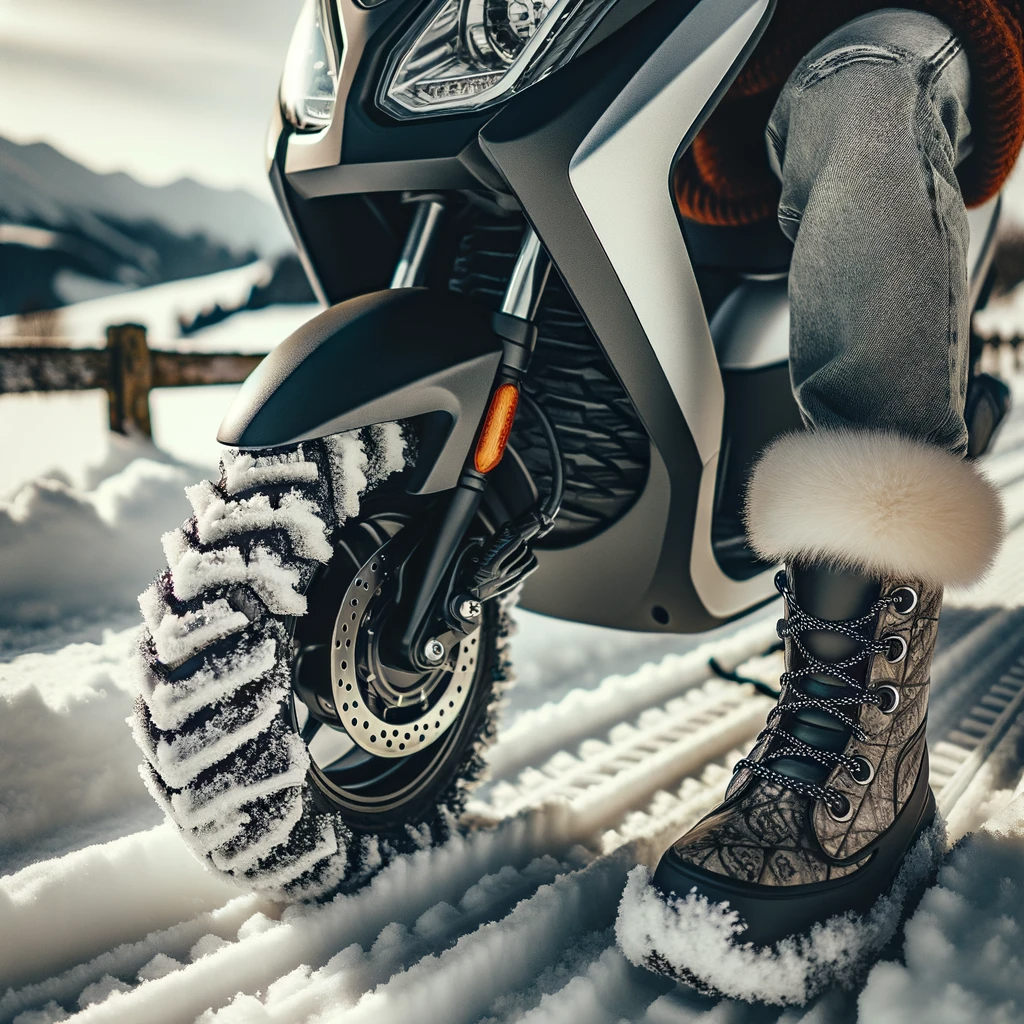 winter tire on scooter or bike