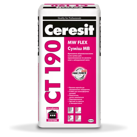 Суміш для приклеювання та армування Ceresit CT 190 25 кг