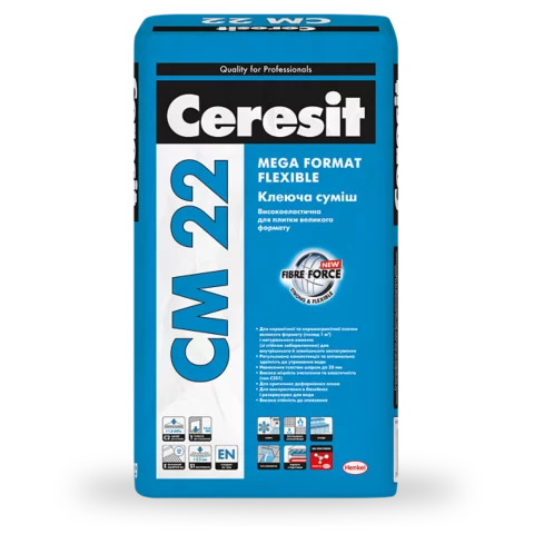 Клей для плитки Ceresit CM 22 Mega Format Flexible 25 кг