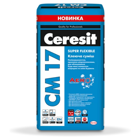 Клей для плитки Ceresit CM 17 Aero (Super Flexible) 25 кг