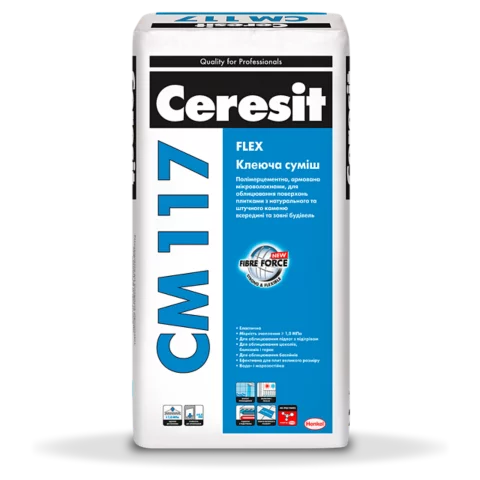 Клей для плитки Ceresit CM 117 Flex 25 кг