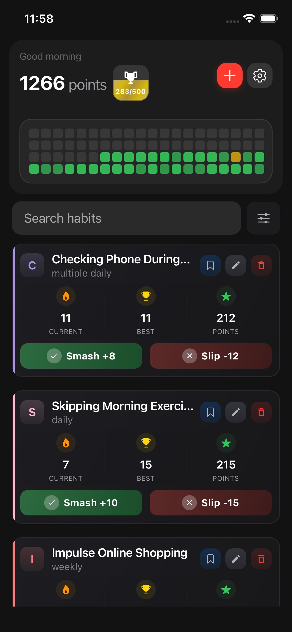 HabitSmash screenshot 2