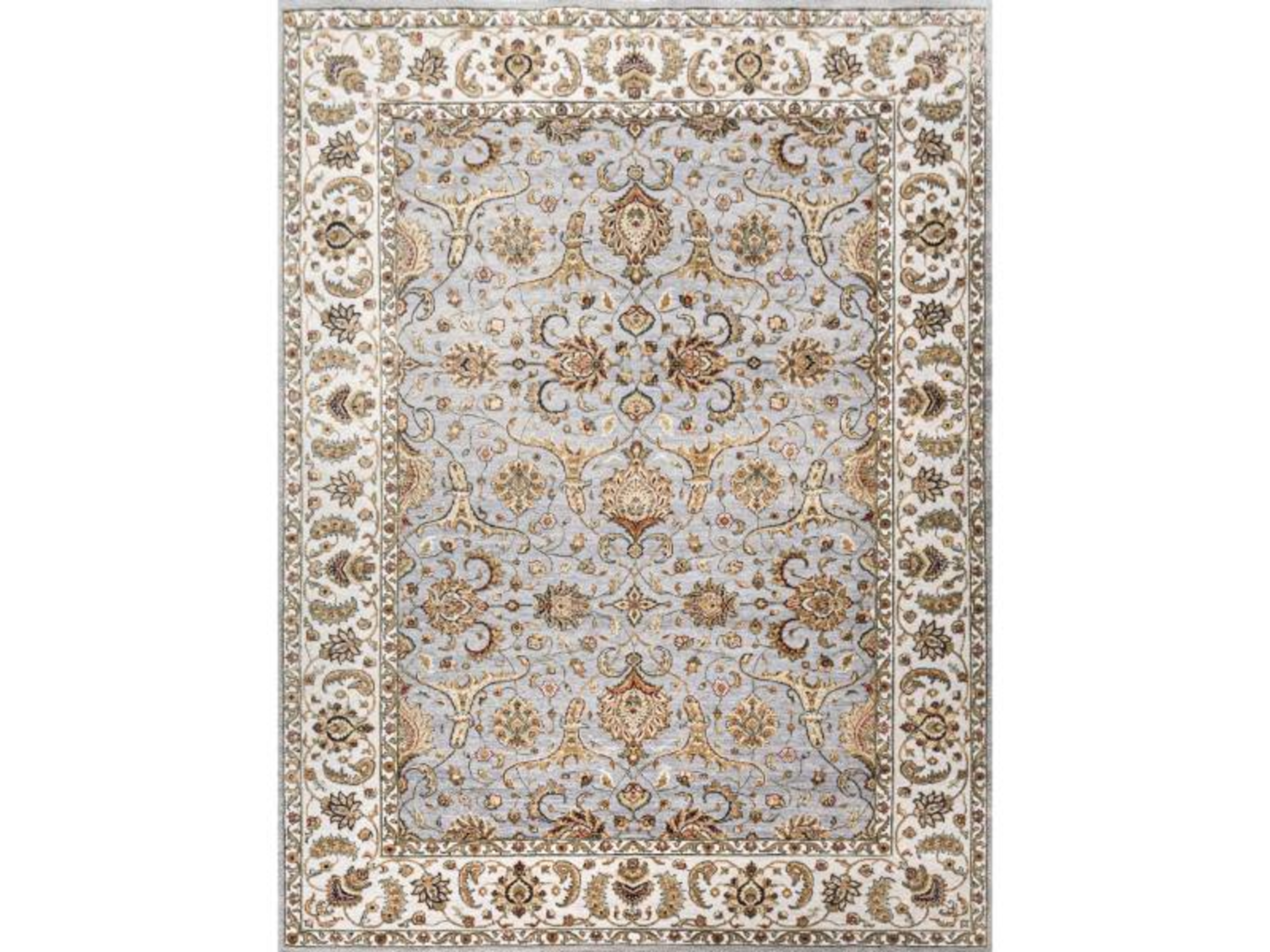 Hand Knotted Transitional Wool & Silk Carpet 6