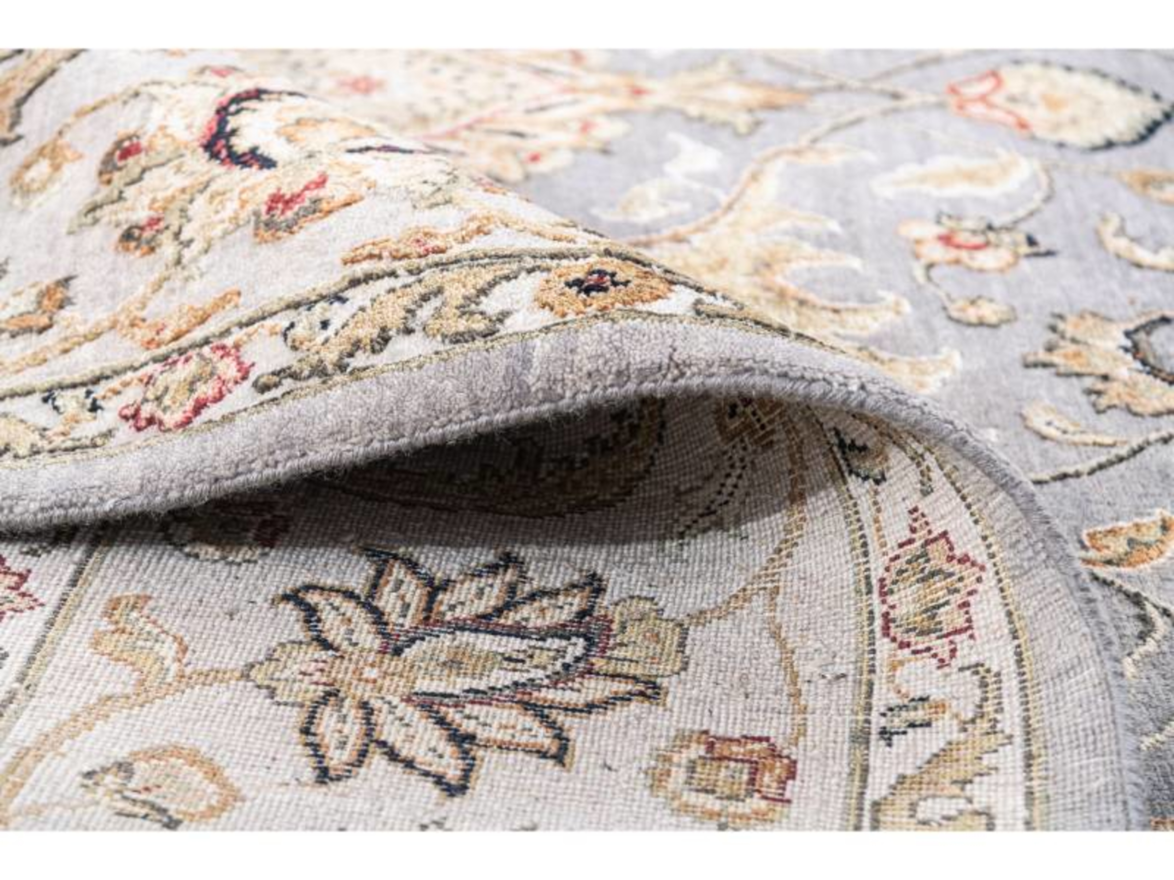 Hand Knotted Transitional Wool & Silk Carpet 2