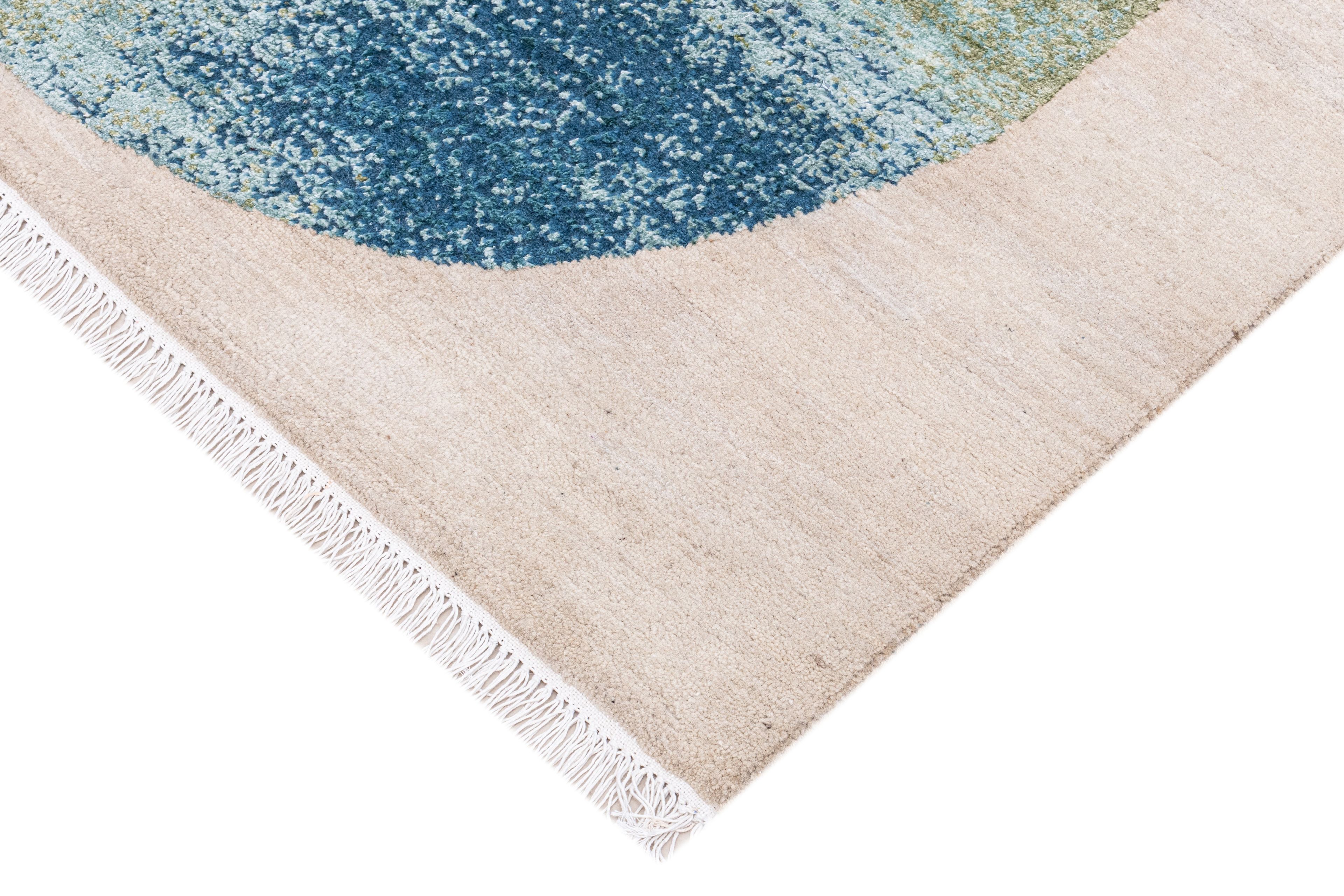 Hand Knotted Modern Contemporary Carpet 4