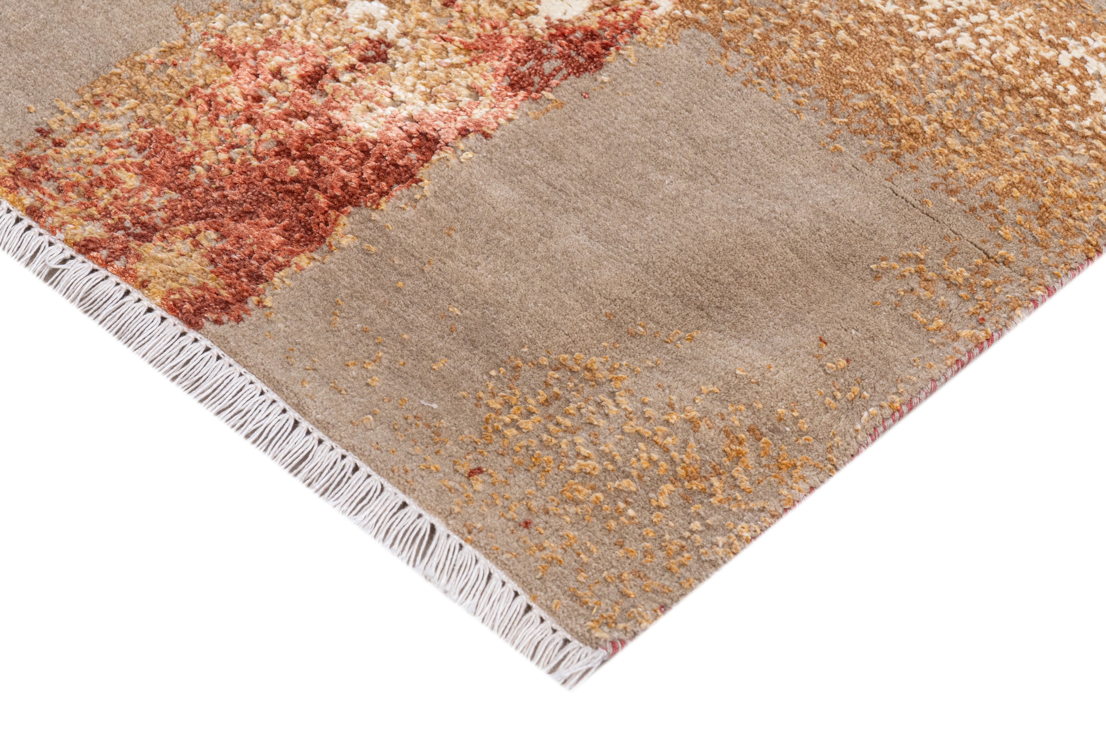 Hand Knotted Modern Contemporary Carpet 4