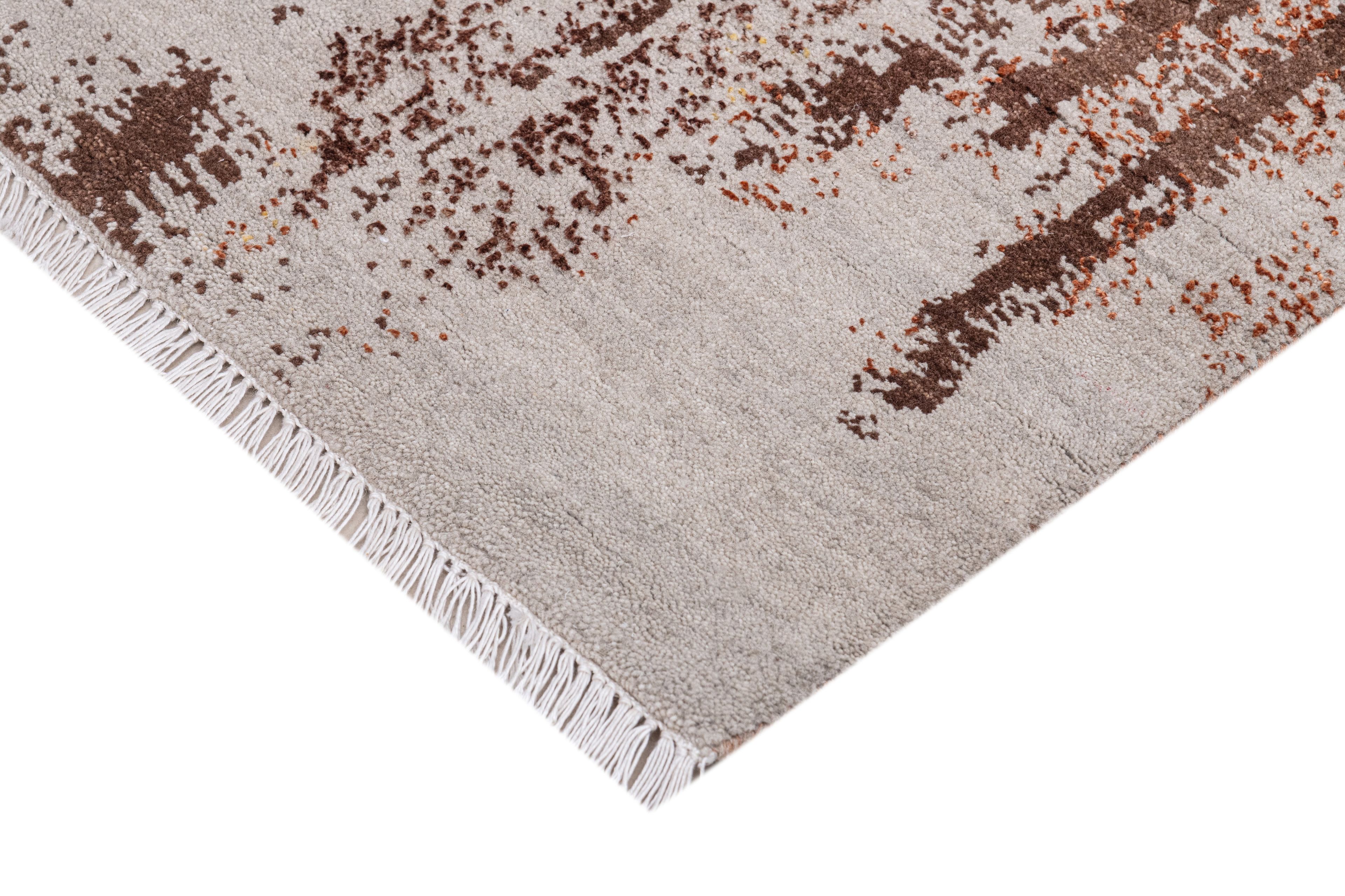 Hand Knotted Modern Contemporary Carpet 4