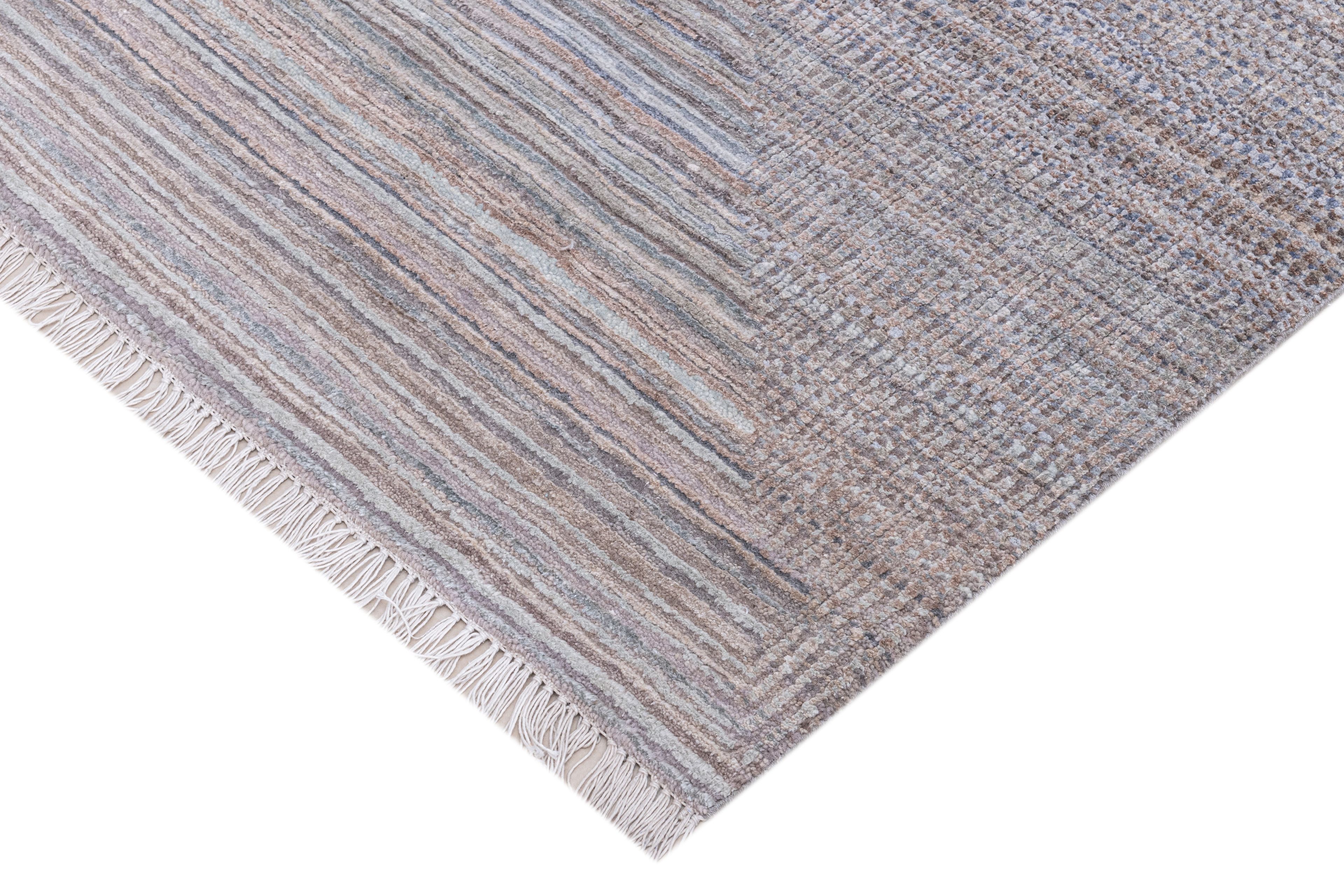 Hand Knotted Modern Contemporary Carpet 4